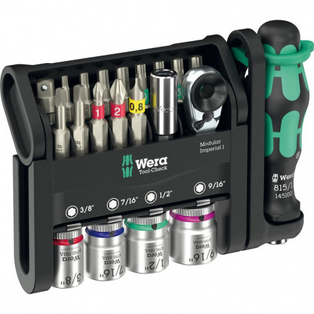 Tool-Check Modular Imperial 1 (schwarz/grün, 21-teilig, zöllig, inkl. 1/4" Bit-Ratsche)