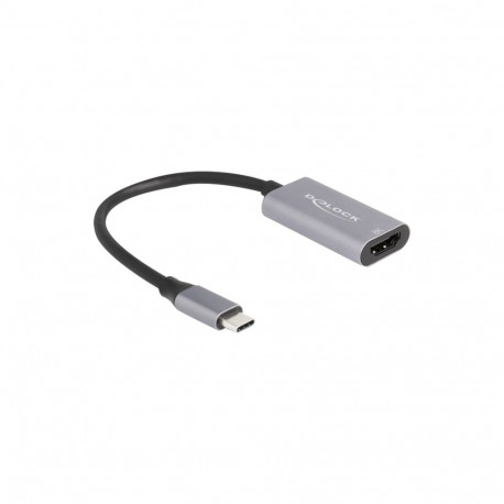 DeLOCK USB adapter, USB-C male > HDMI female 8K 30hz grey/black, 15 cm, HDR and HDCP
