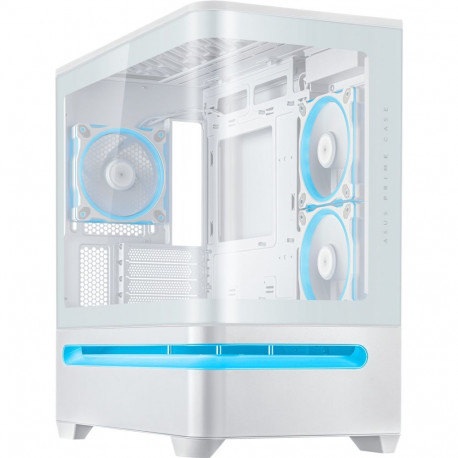 ASUS PRIME AP202 TG ARGB, tower case white, tempered glass x 2