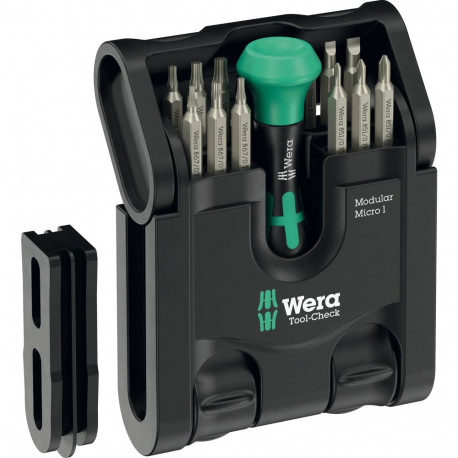 Tool-Check Modular Micro 1 (schwarz/grün, 21-teilig, inkl. Handhalter Kraftform Micro 4mm)