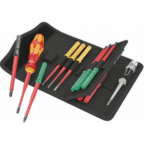 Kraftform Kompakt VDE 16 extra slim 1 Tool Finder, 16-teilig (rot/gelb, inkl. Steckgriff, Phasenprüf
