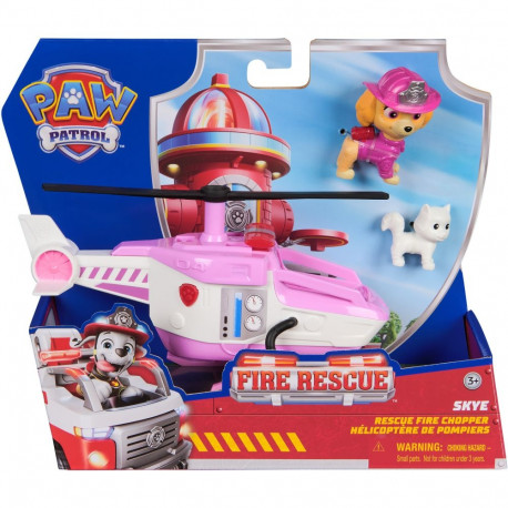 Paw Patrol Fire Rescue - Skyes Rettungshubschraube (mit Skye Hundefigur und Katzenfigur)