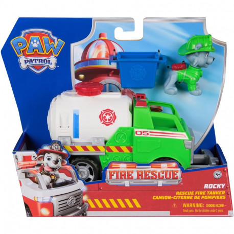 Paw Patrol kütuseauto Rocky koos haaritsaga ja mahutiga ning mängufiguriga