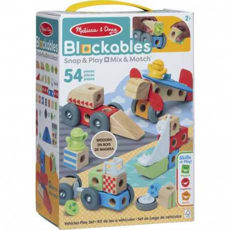 Spin Master Melissa & Doug - Blockables Vehicles Playset, Construction Toy