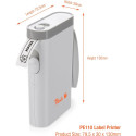 Peach PE110, label printer white, direct thermal printing