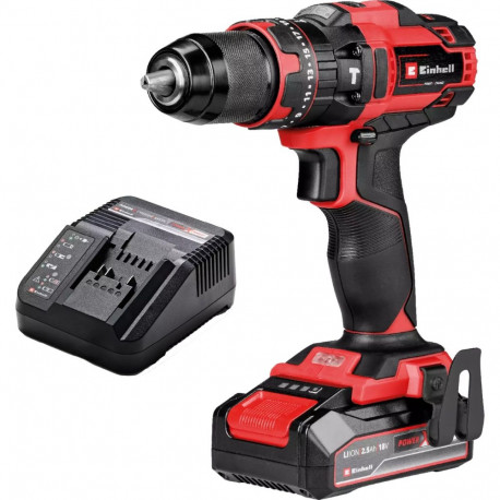 EINHELL Power X-Change cordless impact drill TE-CD 18/44 Li-i, 18 Volt black/red, Li-Ion battery 2.5