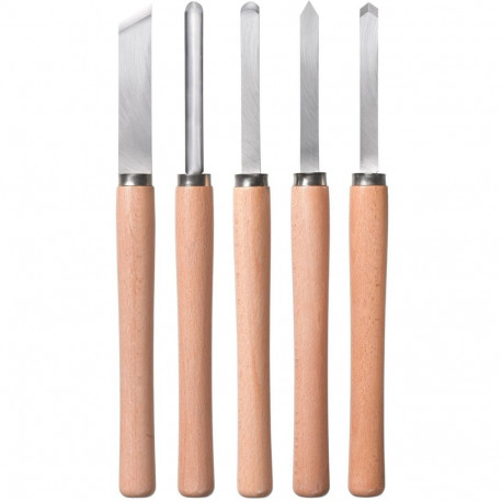 Drechselbeitel-Satz, 5-teilig (holz, für Drechselmaschinen)
