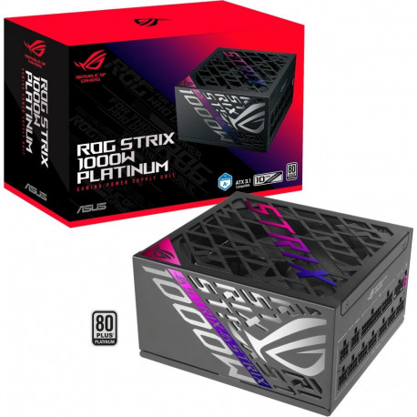 ASUS ROG-STRIX-1000P-GAMING, PC power supply black, 1x 12-pin high power GPU, 4x PCIe, cable managem