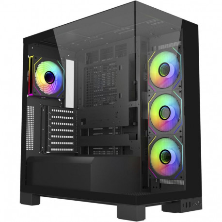 FSP M540, tower case black, tempered glass x 2