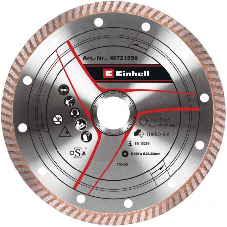 EINHELL diamond cutting disc thin, ? 150 x 1.6mm for cordless angle grinders with M14 bore