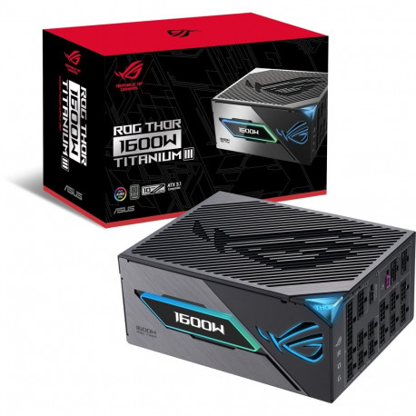ASUS ROG THOR 1600W Titanium III, PC power supply black, 2x 12-pin high-power GPUs, 4x PCIe, cable m