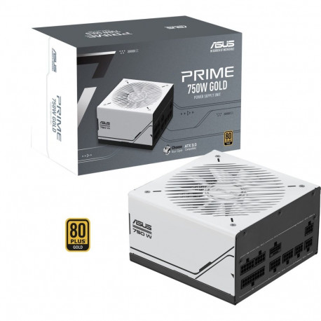 Prime toiteplokk 750W Gold 1x 12-Pin High Power GPU 3x PCIe kaablihaldus, valge