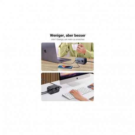 Ugreen DigiNest Pro 1 AC outlet(s) Type C 1.8 m 4 3680 W Black