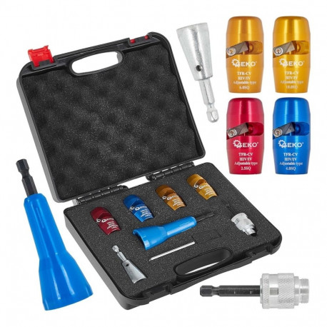 Apļveida kabeļu izolācijas noņemšanas un savīšanas uzgaļu komplekts (1/4″ HEX), universāls bitu turē