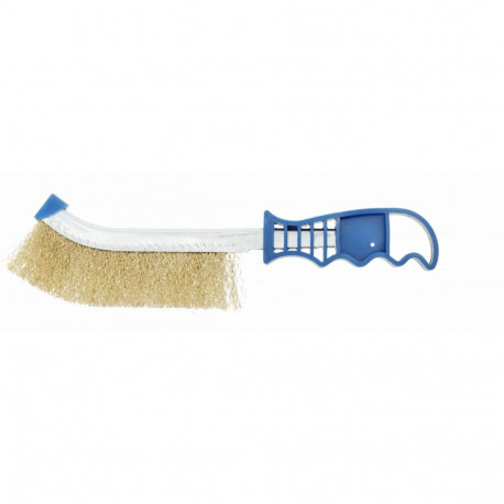 Hogert HT7D751 hand brush, 250mm, brass, 1 row, plastic handle