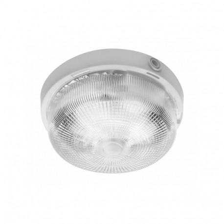 GTV luminaire RINGO OS-RINGO1-00, E27, 100W, 220-240V, IP44, class II, glass shade, white, ABS body,