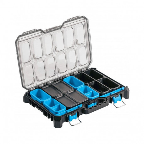 Hogert HT7G507 tool box, 543x390x390 mm, 4 removable cups, 1 larger cup, polycarbonate cover, ABS, m