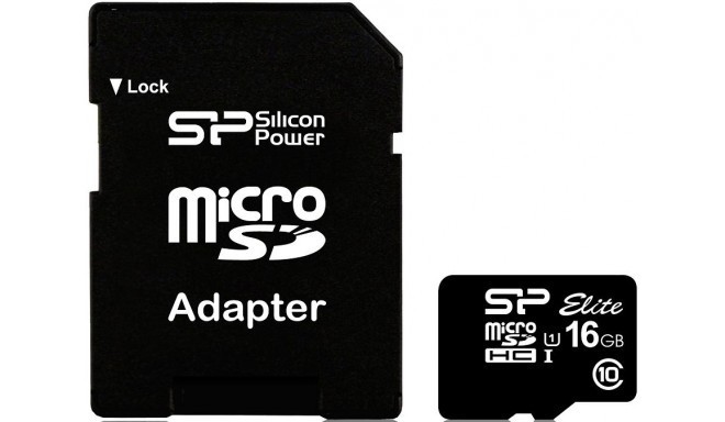 Silicon Power карта памяти microSDHC 16GB Elite + адаптер