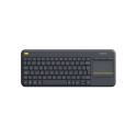Logitech K400 Plus Touch Wireless Keyboard, RF Wireless, US, Black