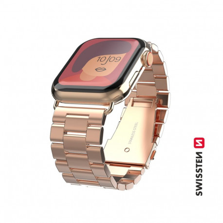 Swissten Metal Strap for Apple Watch 1/2/3/4/5/6/SE / 40 mm / 42 mm / Gold