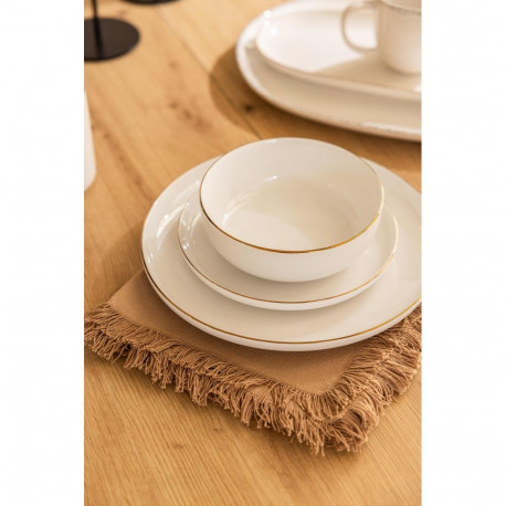 BOWL WITH GOLD RIM WHITE 510ML