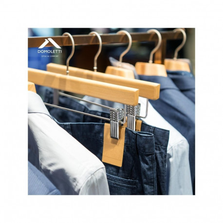 WOODEN PANTS HANGER LST017 NATURAL 2PCS