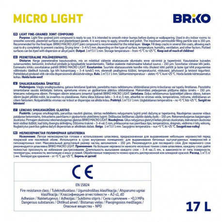 PUTTY BRIKO MICRO LIGHT 17L BUCKET