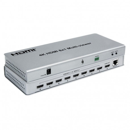 4K HDMI 8x1 Multi-viewer 8 inputs - 1 monitor, FULL HD 1080p input, 10 display modes