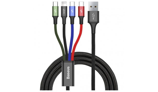 Baseus kaabel kiire 4-ühes 2xUSB-C / Lightning / Micro 3.5A 1.2m, must