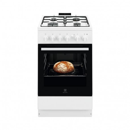 Gaasipliit gaasiahjuga, Electrolux, 50cm, valge