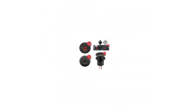Switch panel with integrated USB built-in charger with LED - open cable ends