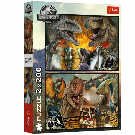 Puzzle - 2x200 - eelajalooline maailm - Jurassic World - Trefl 13316