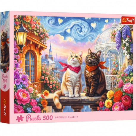 Puzzle - 500 - armunud kiisud - Trefl 37553