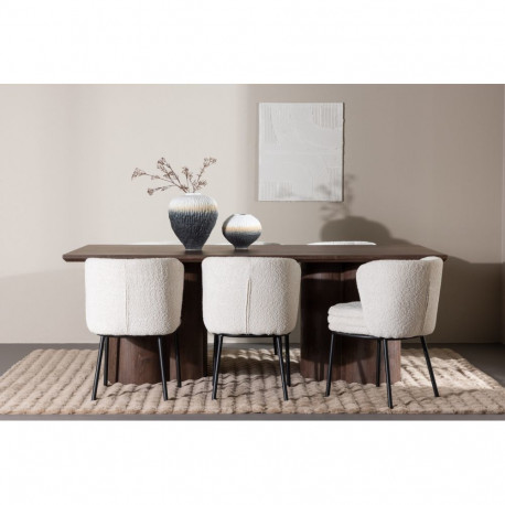 Söögilaua komplekt OLIVIA lauaga ja AGNES toolidega 100x210 cm, mokkakarva