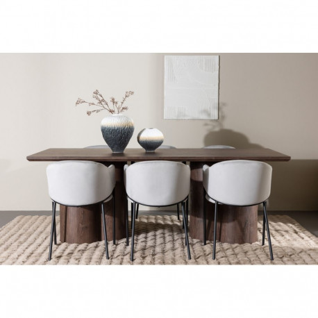 Söögilaua komplekt OLIVIA laud koos EVELINA toolidega 100x210 cm, mokkavärvi