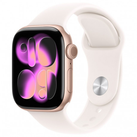 Apple Watch S11 alumiinium mobiilsidetoega 42mm roosakuldne (heleroosa spordirihm) M/L