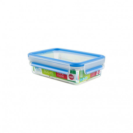 "Emsa 508539 Rechteckige Frischhaltedose mit Deckel. Transparent/Blau"