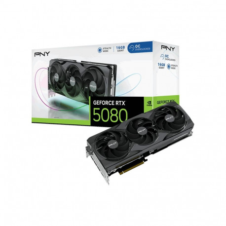 PNY GeForce RTX 5080 OC, graphics card DLSS 4, 3x DisplayPort, 1x HDMI 2.1