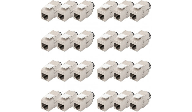 Digitus Cat.6a Keystone Module, shielded silver, 24 pieces