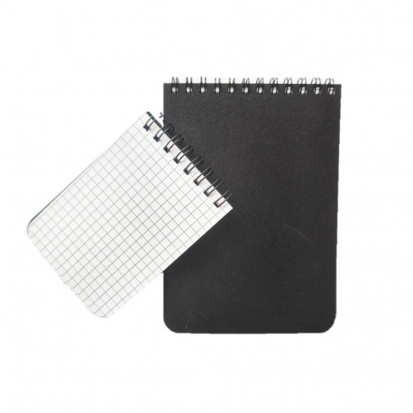 Spiral notebook with plastic cover, squares, A6, 60 sheets, black