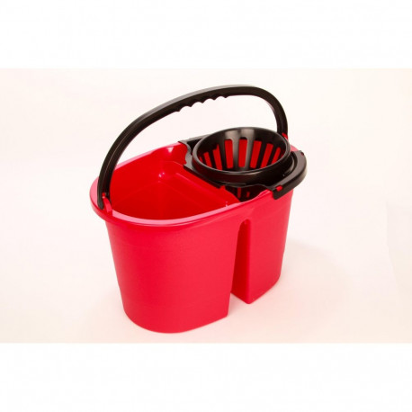 BUCKET WITH WHEELS AND SQUEEZER 16L