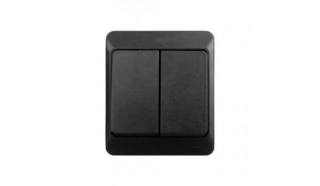 SWITCH HERMES 2G BLACK IP44 0332-09
