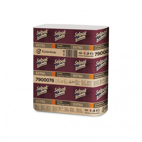 Paberrätik SELPAK, PRO Extra Z-Fold jaoturile, 2 kihti, 200 lehte (3 tk)