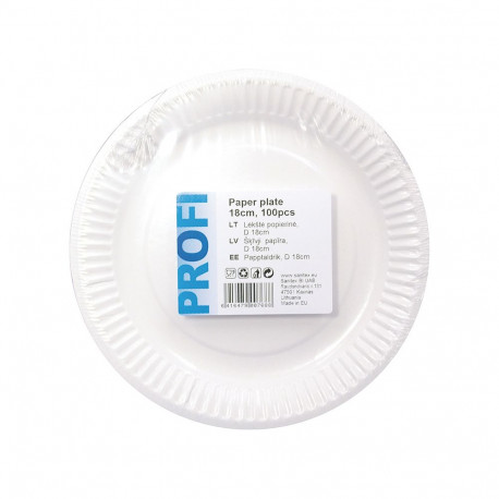 Papptaldrik PROFI 18cm, valge, 100tk/pk