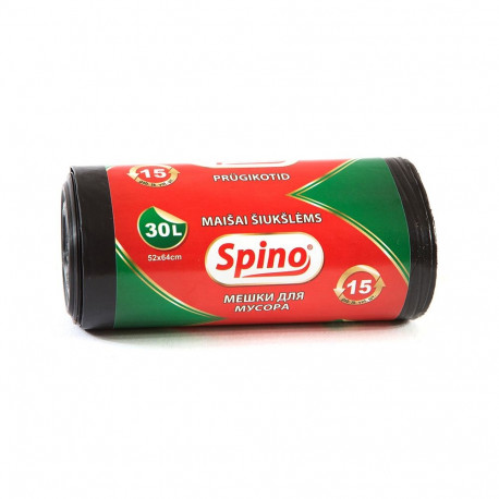 Prügikotid MULTIPACK 30L, 52x64cm, LDPE, 33mic, must, 15 tk