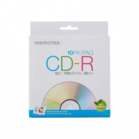 MEMOREX CD-R 700MB 52X ümbrikus, pakk (10 tükk) [56996]