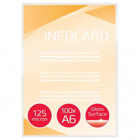 Lamineerimistaskud GBC A6 125Mic (100tk) läikiv