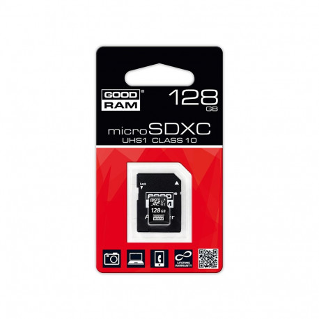 Goodram mälukaart microSDHC 128GB UHS-1 Class 10 + adapter