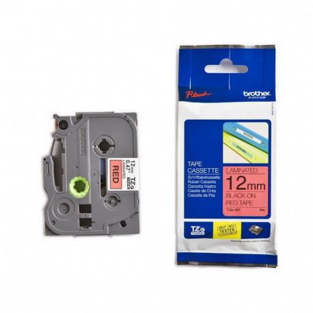 Markeerimislint Brother TZE-431, 12mm must/punasel