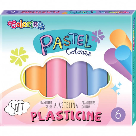 Plastiliin, 6 värv,i ümmargune, pastelne